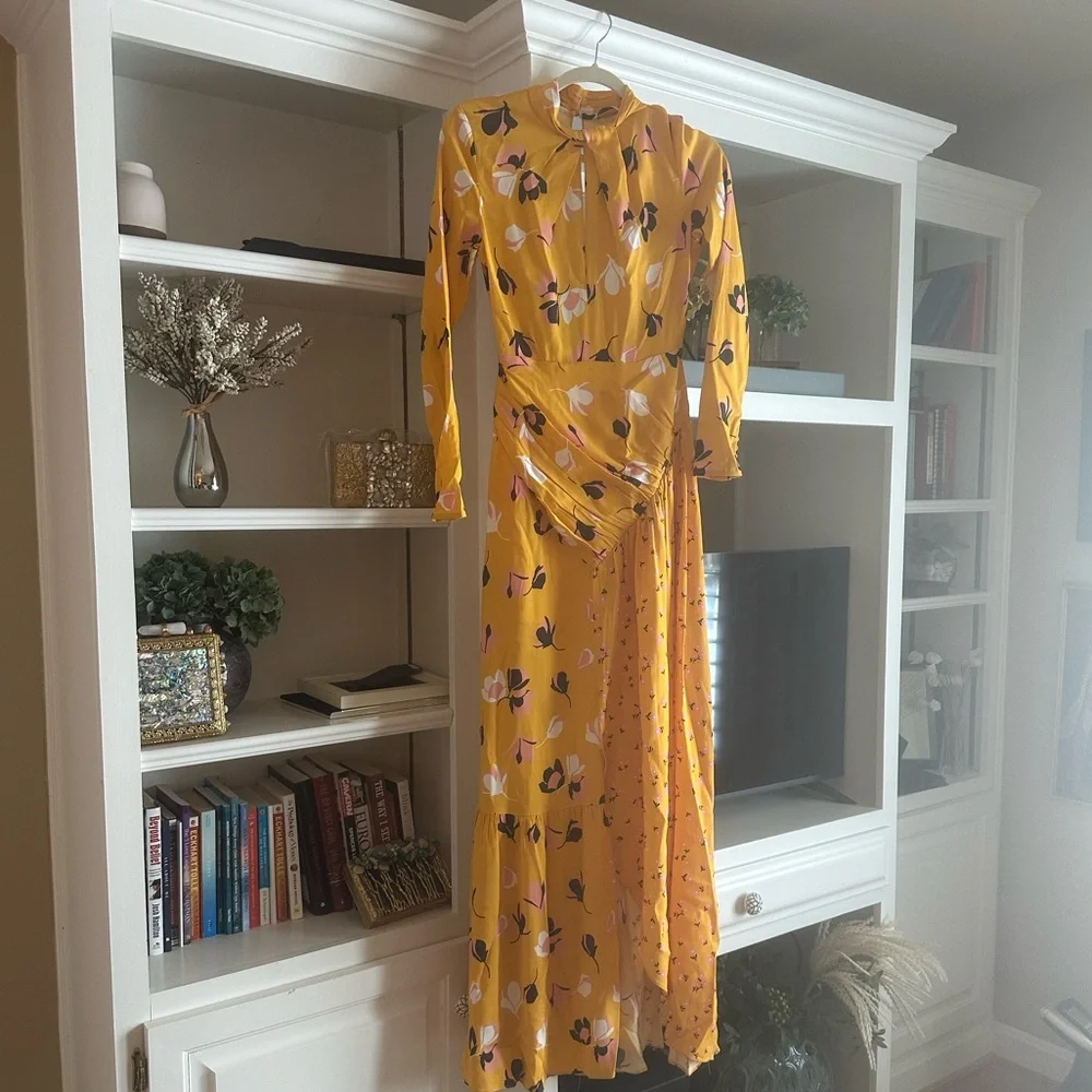 Self-Portrait Yellow Floral Maxi Dress NWT - Picture 6 of 6